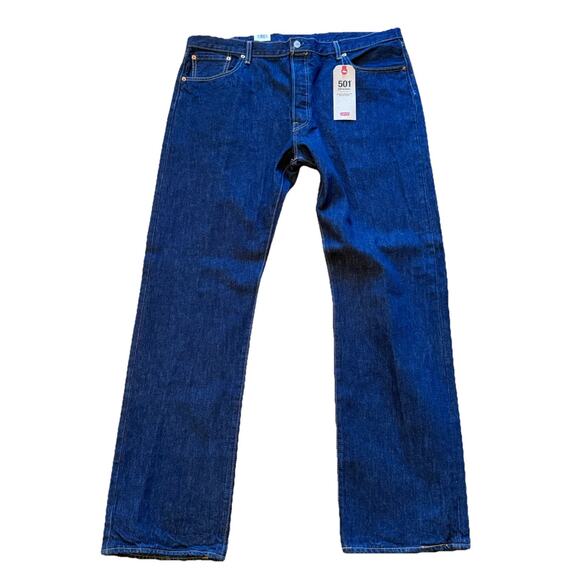 NEW Levi’s 501 Original Fit Straight Leg Dark Wash Button Fly Jeans 40x34 w/Tag - Picture 1 of 8